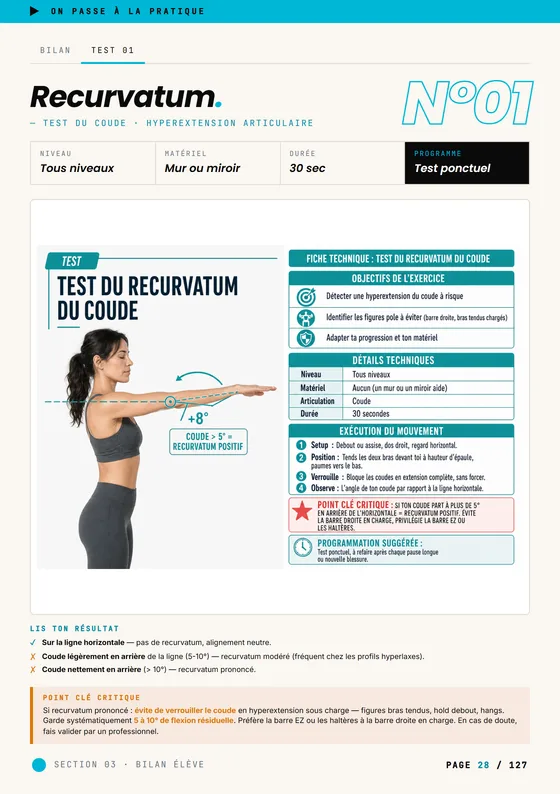Test du recurvatum de coude